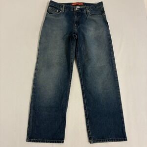 Vtg 2000s Guess Jeans Men's 34x30 Denim 10" Wide Leg Baggy Streetwear Designer